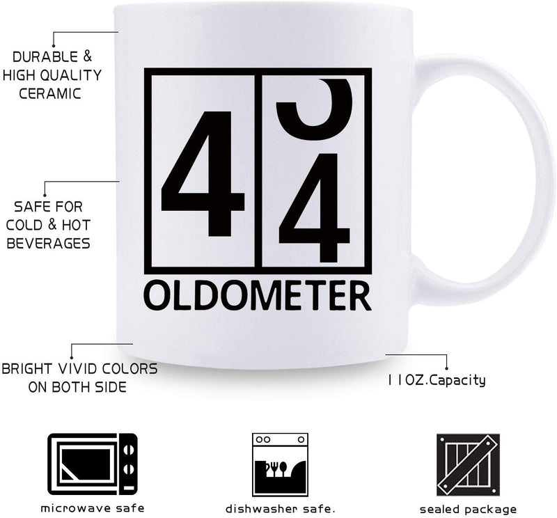 44th Birthday Gifts for Women - 1975 Birthday Gifts for Women, 44 Years Old Birthday Gifts Coffee Mug for Mom, Wife, Friend, Sister, Her, Colleague, Coworker, Oldometer Mug - 11oz