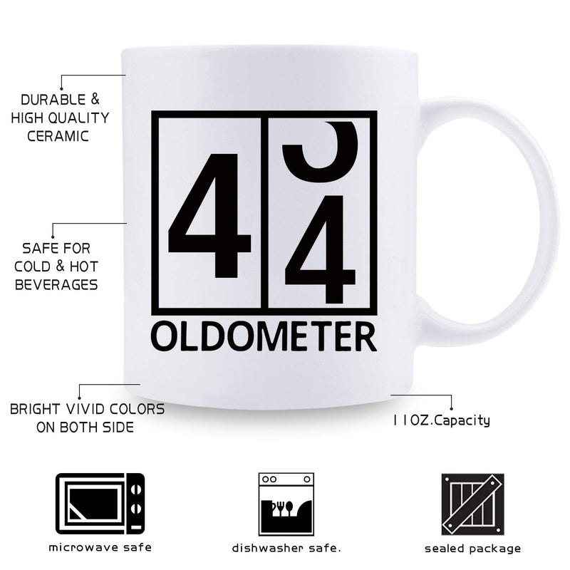 44th Birthday Gifts for Men - 1975 Birthday Gifts for Men, 44 Years Old Birthday Gifts Coffee Mug for Dad, Husband, Friend, Brother, Him, Colleague, Coworker, Oldometer Mug - 11oz