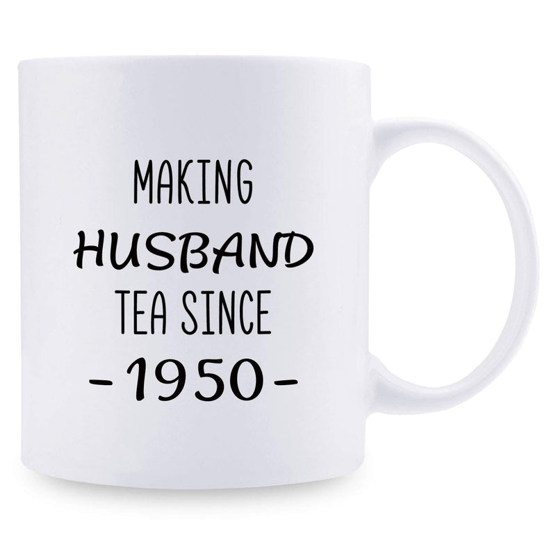 69th Anniversary Gifts - 69th Wedding Anniversary Gifts for Couple, 69 Year Anniversary Gifts 11oz Funny Coffee Mug for Husband, Hubby, Him, making husband tea