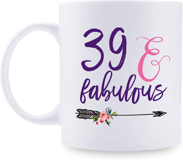 39th Birthday Gifts for Women - 1980 Birthday Gifts for Women, 39 Years Old Birthday Gifts Coffee Mug for Mom, Wife, Friend, Sister, Her, Colleague, Coworker - 11oz