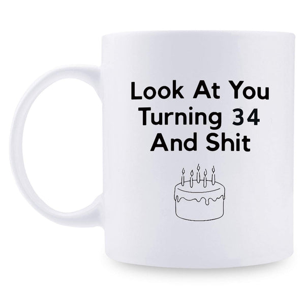 34th Birthday Gifts for Women - 1985 Birthday Gifts for Women, 34 Years Old Birthday Gifts Coffee Mug for Mom, Wife, Friend, Sister, Her, Colleague, Coworker- 11oz