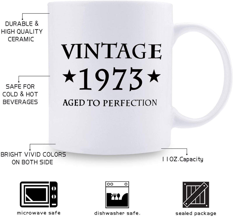 46th Birthday Gifts for Men - 1973 Birthday Gifts for Men, 46 Years Old Birthday Gifts Coffee Mug for Dad, Husband, Friend, Brother, Him, Colleague, Coworker - 11oz