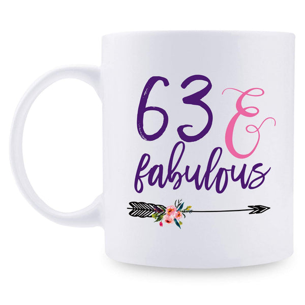 63rd Birthday Gifts for Women - 1956 Birthday Gifts for Women, 63 Years Old Birthday Gifts Coffee Mug for Mom, Wife, Friend, Sister, Her, Colleague, Coworker - 11oz