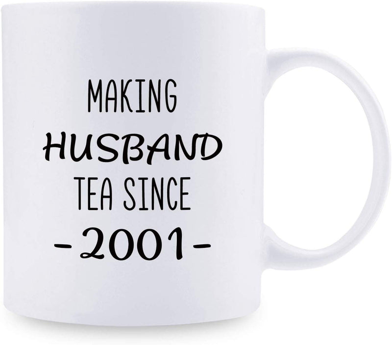 18th Anniversary Gifts - 18th Wedding Anniversary Gifts for Couple, 18 Year Anniversary Gifts 11oz Funny Coffee Mug for Husband, Hubby, Him, making husband tea