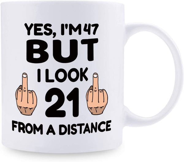 47th Birthday Gifts for Women - 1972 Birthday Gifts for Women, 47 Years Old Birthday Gifts Coffee Mug for Mom, Wife, Friend, Sister, Her, Colleague, Coworker - 11oz