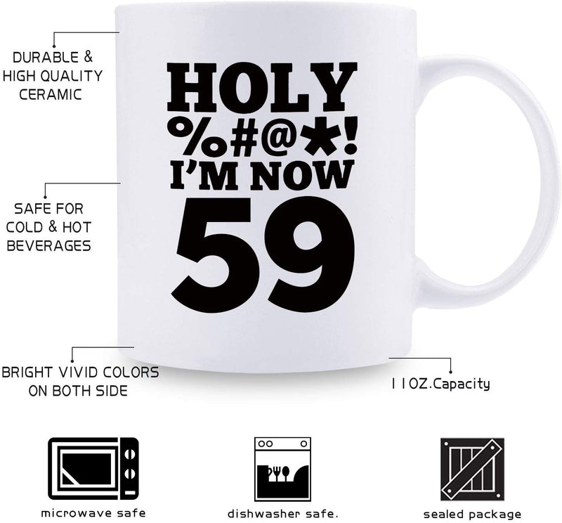 59th Birthday Gifts for Women - 1960 Birthday Gifts for Women, 59 Years Old Birthday Gifts Coffee Mug for Mom, Wife, Friend, Sister, Her, Colleague, Coworker, HOLY MUG - 11oz