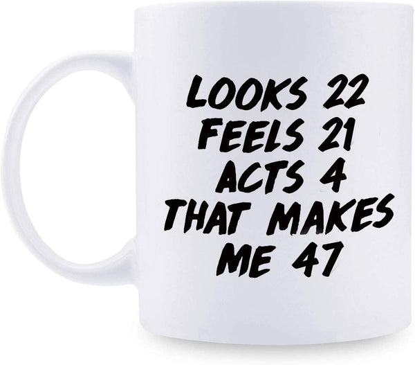 47th Birthday Gifts for Men - 1972 Birthday Gifts for Men, 47 Years Old Birthday Gifts Coffee Mug for Dad, Husband, Friend, Brother, Him, Colleague, Coworker - 11oz