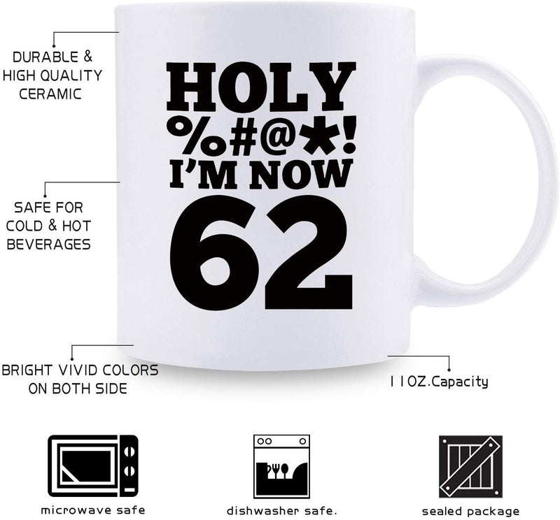 62nd Birthday Gifts for Women - 1957 Birthday Gifts for Women, 62 Years Old Birthday Gifts Coffee Mug for Mom, Wife, Friend, Sister, Her, Colleague, Coworker, HOLY MUG - 11oz