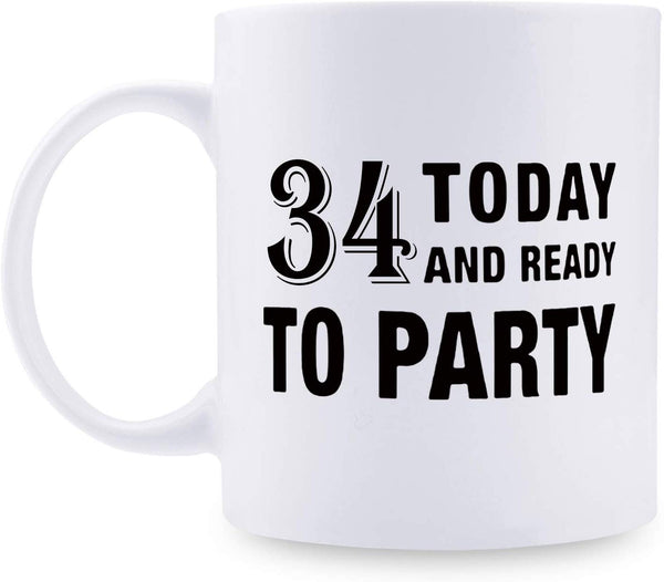 34th Birthday Gifts for Women - 1985 Birthday Gifts for Women, 34 Years Old Birthday Gifts Coffee Mug for Mom, Wife, Friend, Sister, Her, Colleague, Coworker - 11oz