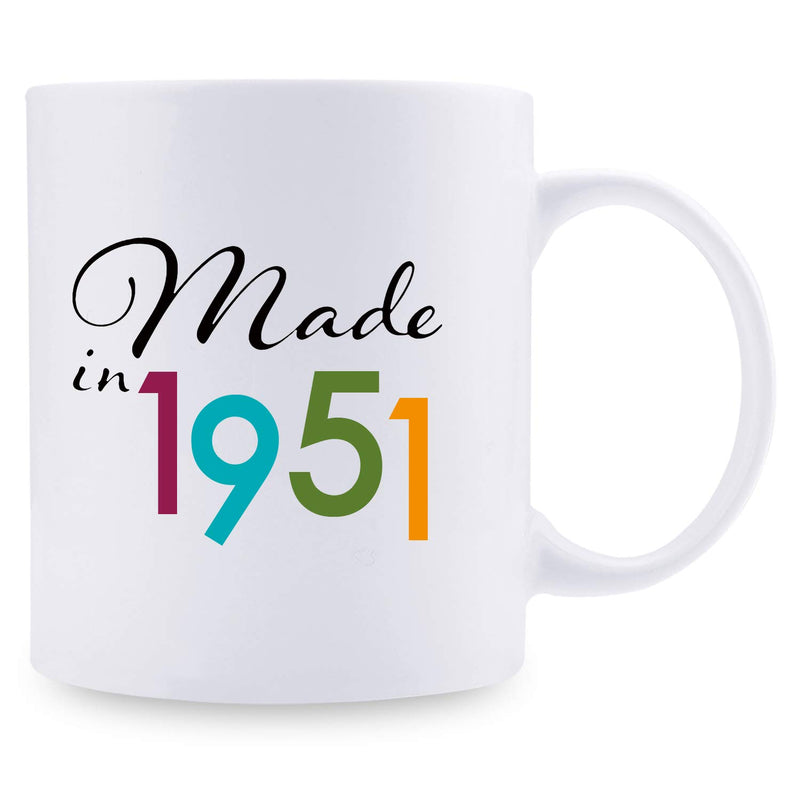 68th Birthday Gifts for Women - 1951 Birthday Gifts for Women, 68 Years Old Birthday Gifts Coffee Mug for Mom, Wife, Friend, Sister, Her, Colleague, Coworker - 11oz