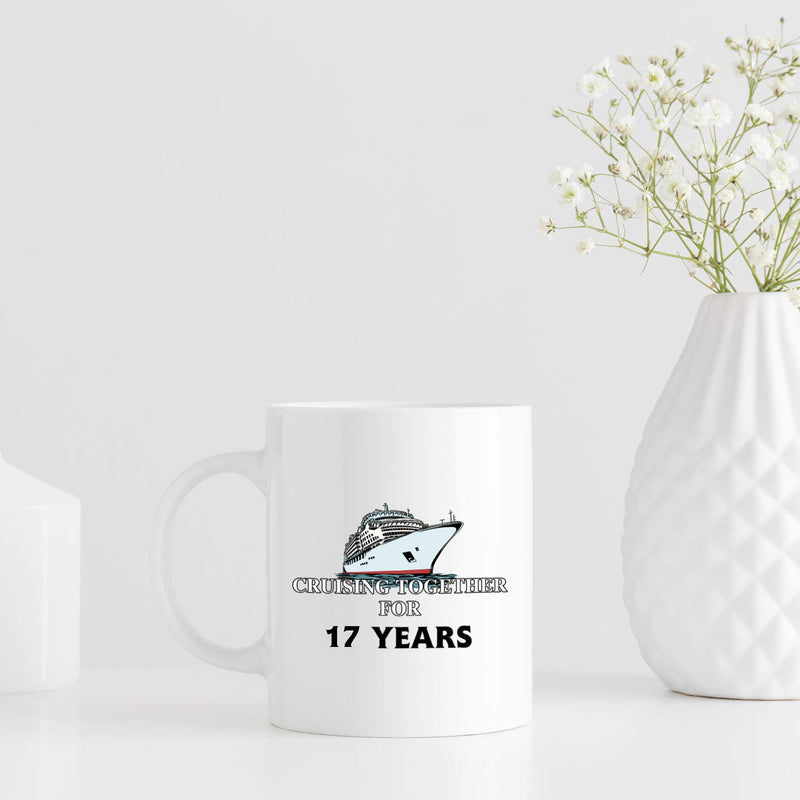 17th Anniversary Gifts - 17th Wedding Anniversary Gifts for Couple, 17 Year Anniversary Gifts 11oz Funny Coffee Mug for Couples, Husband, Hubby, Wife, Wifey, Her, Him, cruising together