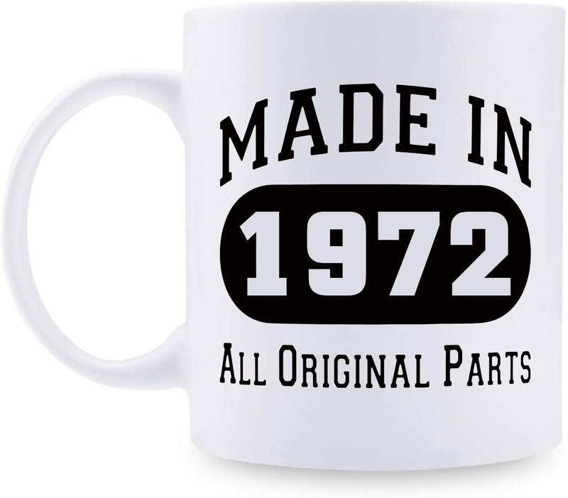 47th Birthday Gifts for Men - 1972 Birthday Gifts for Men, 47 Years Old Birthday Gifts Coffee Mug for Dad, Husband, Friend, Brother, Him, Colleague, Coworker - 11oz