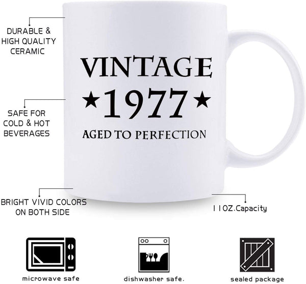 42nd Birthday Gifts for Men - 1977 Birthday Gifts for Men, 42 Years Old Birthday Gifts Coffee Mug for Dad, Husband, Friend, Brother, Him, Colleague, Coworker - 11oz