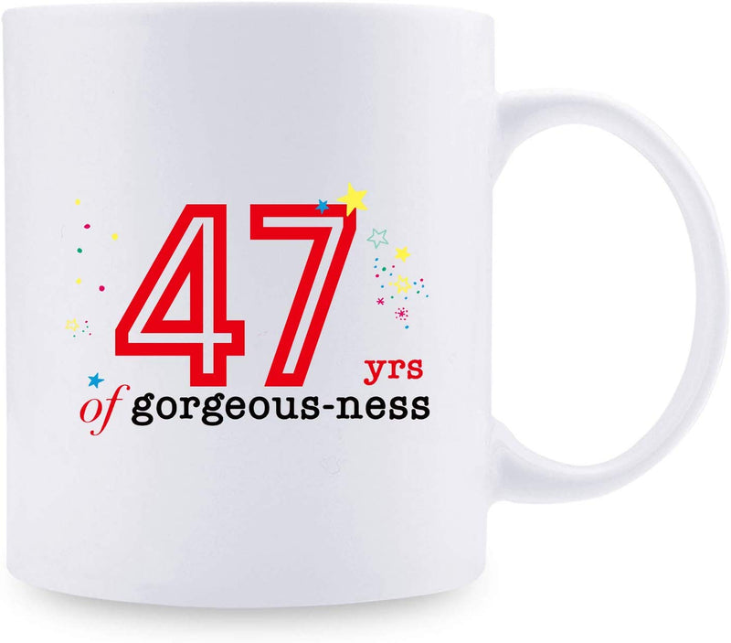 47th Birthday Gifts for Women - 1972 Birthday Gifts for Women, 47 Years Old Birthday Gifts Coffee Mug for Mom, Wife, Friend, Sister, Her, Colleague, Coworker - 11oz