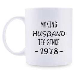 41st Anniversary Gifts - 41st Wedding Anniversary Gifts for Couple, 41 Year Anniversary Gifts 11oz Funny Coffee Mug for Husband, Hubby, Him, making husband tea