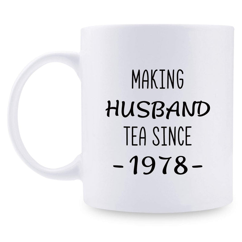 41st Anniversary Gifts - 41st Wedding Anniversary Gifts for Couple, 41 Year Anniversary Gifts 11oz Funny Coffee Mug for Husband, Hubby, Him, making husband tea