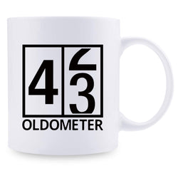 43rd Birthday Gifts for Men - 1976 Birthday Gifts for Men, 43 Years Old Birthday Gifts Coffee Mug for Dad, Husband, Friend, Brother, Him, Colleague, Coworker, Oldometer Mug - 11oz