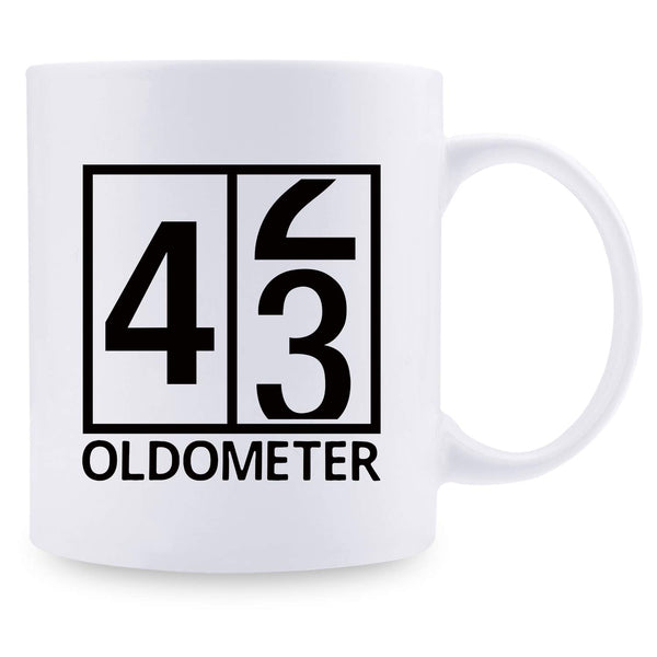 43rd Birthday Gifts for Men - 1976 Birthday Gifts for Men, 43 Years Old Birthday Gifts Coffee Mug for Dad, Husband, Friend, Brother, Him, Colleague, Coworker, Oldometer Mug - 11oz