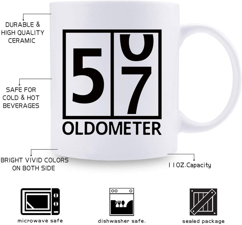 57th Birthday Gifts for Women - 1962 Birthday Gifts for Women, 57 Years Old Birthday Gifts Coffee Mug for Mom, Wife, Friend, Sister, Her, Colleague, Coworker, Oldometer Mug - 11oz