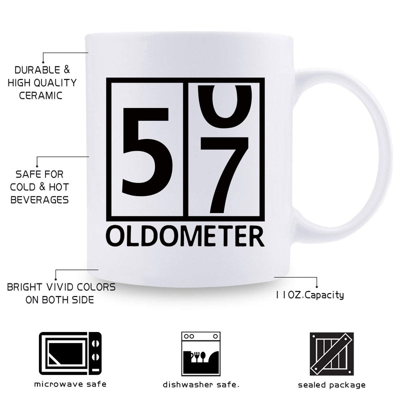 57th Birthday Gifts for Men - 1962 Birthday Gifts for Men, 57 Years Old Birthday Gifts Coffee Mug for Dad, Husband, Friend, Brother, Him, Colleague, Coworker, Oldometer Mug - 11oz