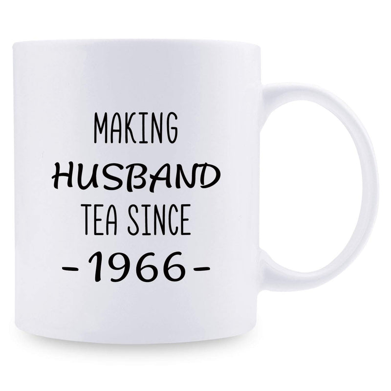 53rd Anniversary Gifts - 53rd Wedding Anniversary Gifts for Couple, 53 Year Anniversary Gifts 11oz Funny Coffee Mug for Husband, Hubby, Him, making husband tea