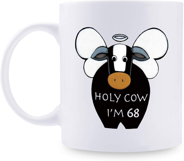 68th Birthday Gifts for Women - 1951 Birthday Gifts for Women, 68 Years Old Birthday Gifts Coffee Mug for Mom, Wife, Friend, Sister, Her, Colleague, Coworker, HOLY COW MUG - 11oz