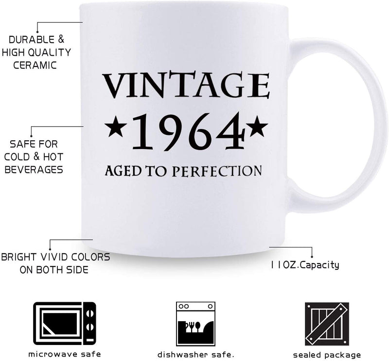 55th Birthday Gifts for Women - 1964 Birthday Gifts for Women, 55 Years Old Birthday Gifts Coffee Mug for Mom, Wife, Friend, Sister, Her, Colleague, Coworker - 11oz