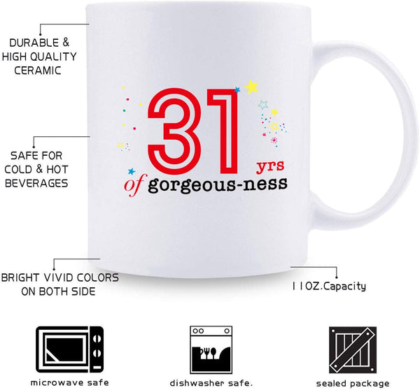 31st Birthday Gifts for Men - 1988 Birthday Gifts for Men, 31 Years Old Birthday Gifts Coffee Mug for Dad, Husband, Friend, Brother, Him, Colleague, Coworker - 11oz