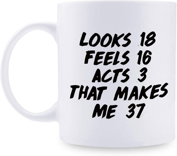 37th Birthday Gifts for Men - 1982 Birthday Gifts for Men, 37 Years Old Birthday Gifts Coffee Mug for Dad, Husband, Friend, Brother, Him, Colleague, Coworker - 11oz