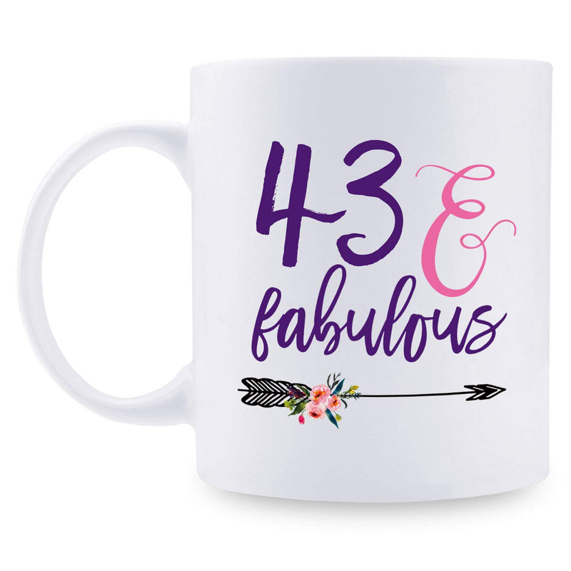 43rd Birthday Gifts for Women - 1976 Birthday Gifts for Women, 43 Years Old Birthday Gifts Coffee Mug for Mom, Wife, Friend, Sister, Her, Colleague, Coworker - 11oz