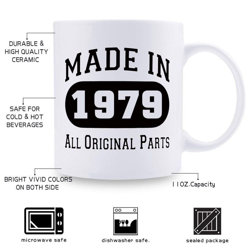 40th Birthday Gifts for Men - 1979 Birthday Gifts for Men, 40 Years Old Birthday Gifts Coffee Mug for Dad, Husband, Friend, Brother, Him, Colleague, Coworker - 11oz