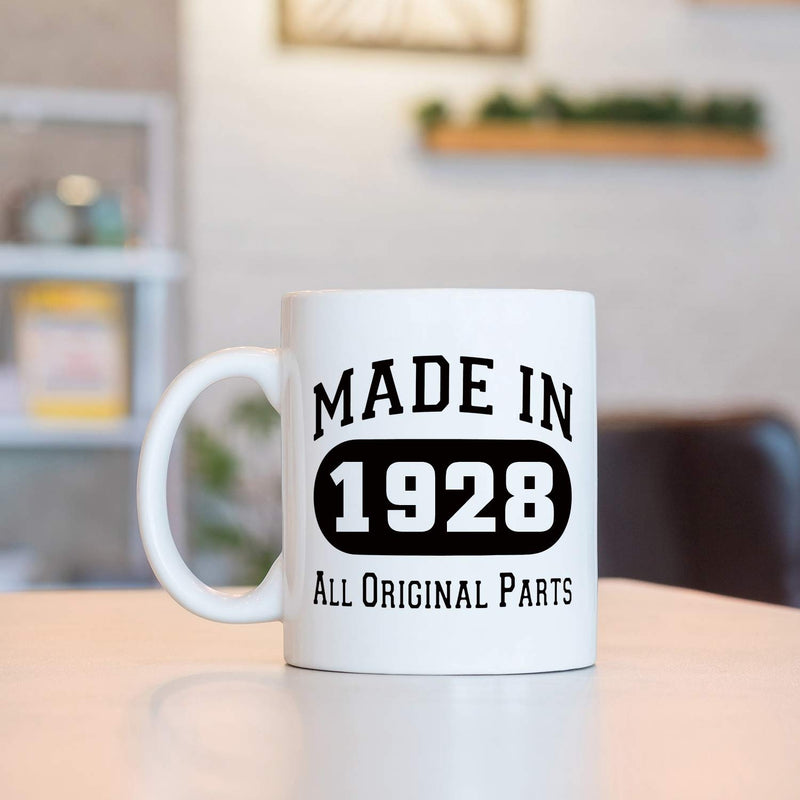 91st Birthday Gifts for Men - 1928 Birthday Gifts for Men, 91 Years Old Birthday Gifts Coffee Mug for Dad, Husband, Friend, Brother, Him, Colleague, Coworker - 11oz