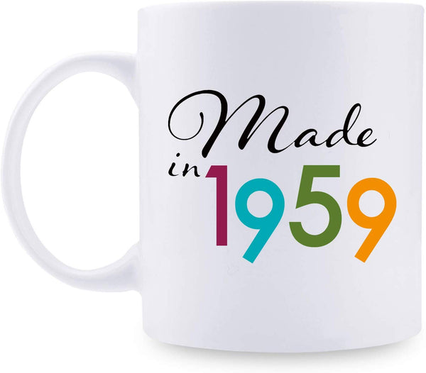 60th Birthday Gifts for Women - 1959 Birthday Gifts for Women, 60 Years Old Birthday Gifts Coffee Mug for Mom, Wife, Friend, Sister, Her, Colleague, Coworker - 11oz