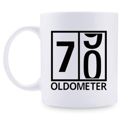 70th Birthday Gifts for Women - 1949 Birthday Gifts for Women, 70 Years Old Birthday Gifts Coffee Mug for Mom, Wife, Friend, Sister, Her, Colleague, Coworker, Oldometer Mug - 11oz