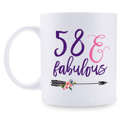 58th Birthday Gifts for Women - 1961 Birthday Gifts for Women, 58 Years Old Birthday Gifts Coffee Mug for Mom, Wife, Friend, Sister, Her, Colleague, Coworker - 11oz