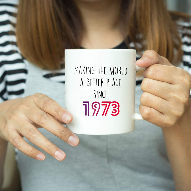 46th Birthday Gifts for Women - 1973 Birthday Gifts for Women, 46 Years Old Birthday Gifts Coffee Mug for Mom, Wife, Friend, Sister, Her, Colleague, Coworker - 11oz