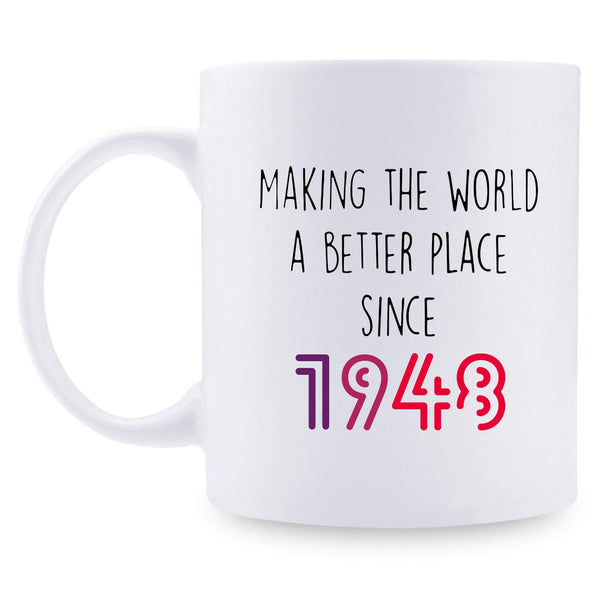 71st Birthday Gifts for Women - 1948 Birthday Gifts for Women, 71 Years Old Birthday Gifts Coffee Mug for Mom, Wife, Friend, Sister, Her, Colleague, Coworker - 11oz