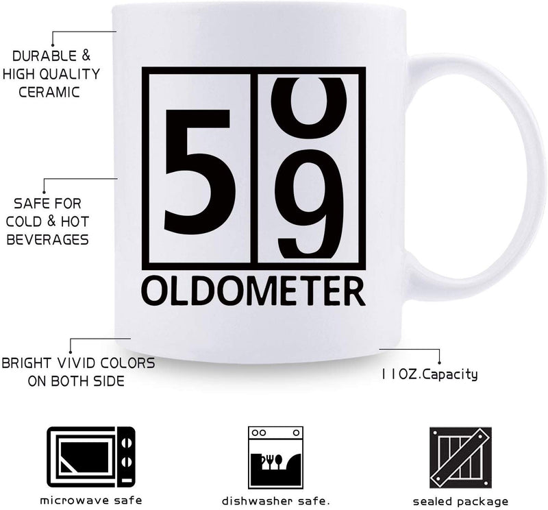 59th Birthday Gifts for Women - 1960 Birthday Gifts for Women, 59 Years Old Birthday Gifts Coffee Mug for Mom, Wife, Friend, Sister, Her, Colleague, Coworker, Oldometer Mug - 11oz