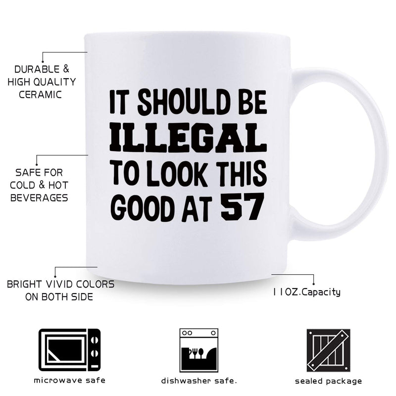 57th Birthday Gifts for Women - 1962 Birthday Gifts for Women, 57 Years Old Birthday Gifts Coffee Mug for Mom, Wife, Friend, Sister, Her, Colleague, Coworker - 11oz