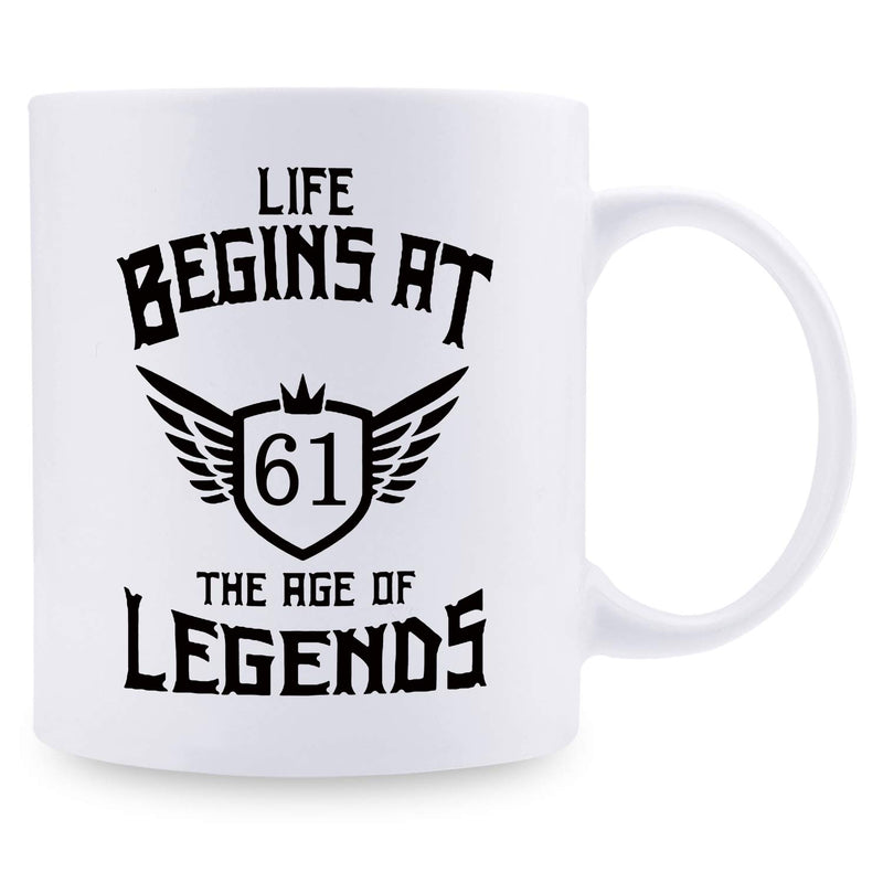 61st Birthday Gifts for Men - 1958 Birthday Gifts for Men, 61 Years Old Birthday Gifts Coffee Mug for Dad, Husband, Friend, Brother, Him, Colleague, Coworker - 11oz