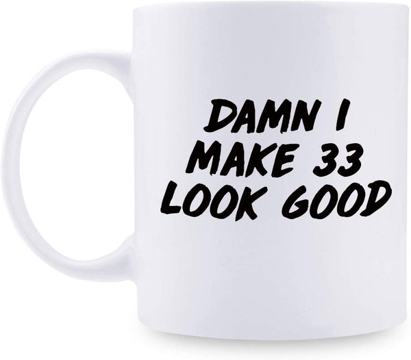 33rd Birthday Gifts for Men - 1986 Birthday Gifts for Men, 33 Years Old Birthday Gifts Coffee Mug for Dad, Husband, Friend, Brother, Him, Colleague, Coworker - 11oz