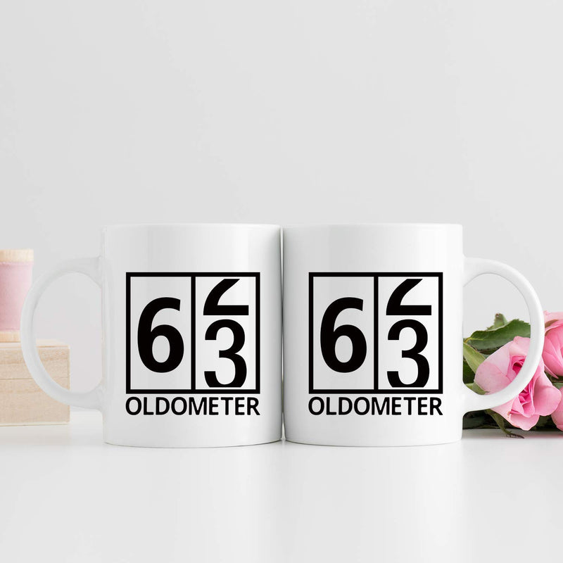 63rd Birthday Gifts for Women - 1956 Birthday Gifts for Women, 63 Years Old Birthday Gifts Coffee Mug for Mom, Wife, Friend, Sister, Her, Colleague, Coworker, Oldometer Mug - 11oz