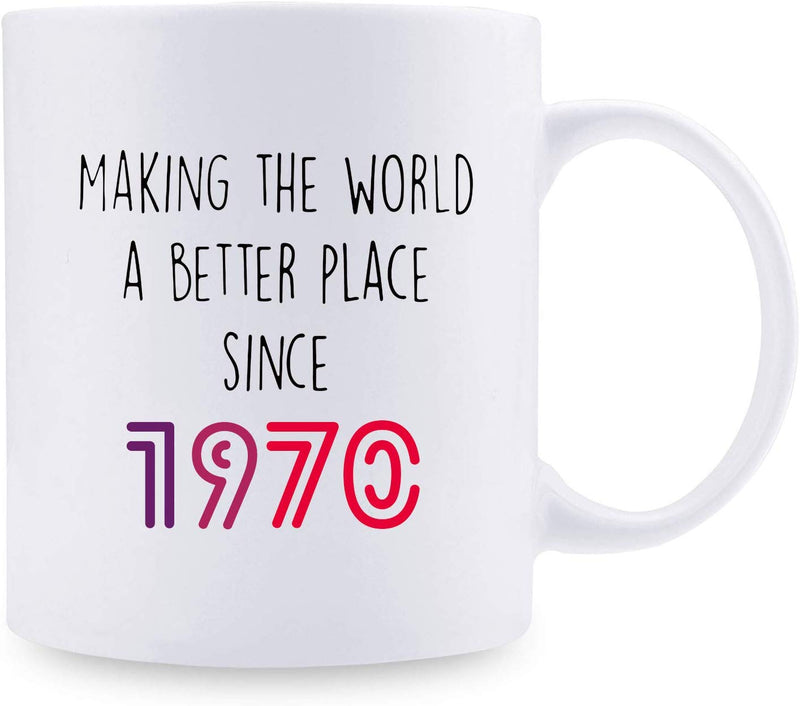 49th Birthday Gifts for Women - 1970 Birthday Gifts for Women, 49 Years Old Birthday Gifts Coffee Mug for Mom, Wife, Friend, Sister, Her, Colleague, Coworker - 11oz