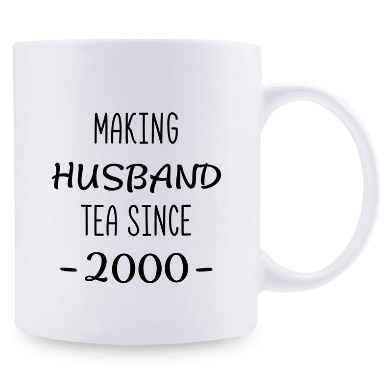 19th Anniversary Gifts - 19th Wedding Anniversary Gifts for Couple, 19 Year Anniversary Gifts 11oz Funny Coffee Mug for Husband, Hubby, Him, making husband tea