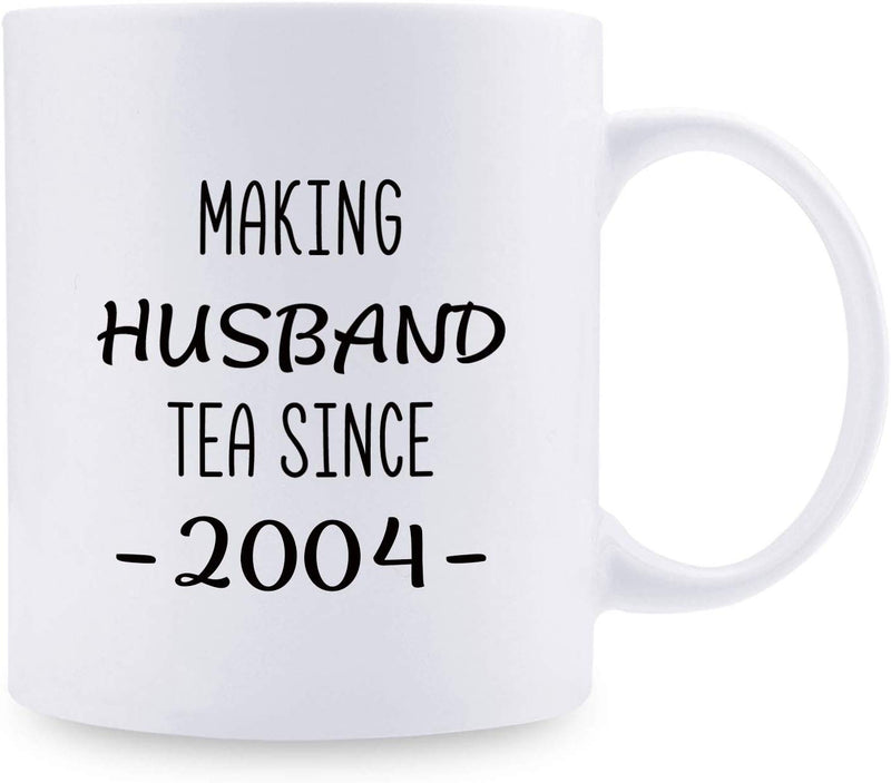 15th Anniversary Gifts - 15th Wedding Anniversary Gifts for Couple, 15 Year Anniversary Gifts 11oz Funny Coffee Mug for Husband, Hubby, Him, making husband tea