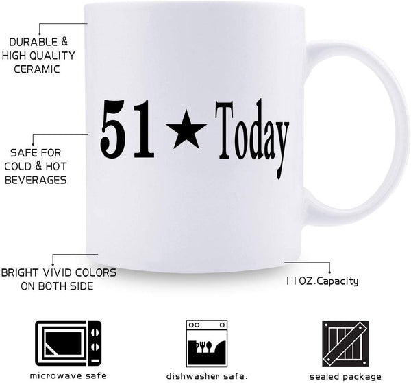 51st Birthday Gifts for Men - 1968 Birthday Gifts for Men, 51 Years Old Birthday Gifts Coffee Mug for Dad, Husband, Friend, Brother, Him, Colleague, Coworker - 11oz