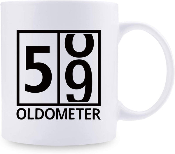 59th Birthday Gifts for Women - 1960 Birthday Gifts for Women, 59 Years Old Birthday Gifts Coffee Mug for Mom, Wife, Friend, Sister, Her, Colleague, Coworker, Oldometer Mug - 11oz