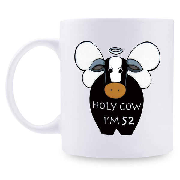 52nd Birthday Gifts for Men - 1967 Birthday Gifts for Men, 52 Years Old Birthday Gifts Coffee Mug for Dad, Husband, Friend, Brother, Him, Colleague, Coworker, HOLY COW MUG - 11oz