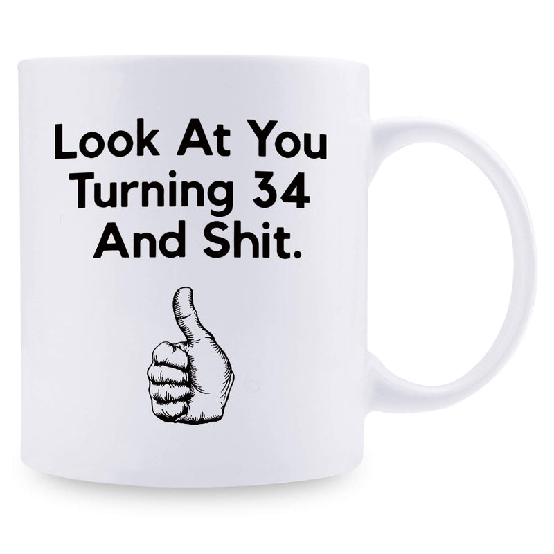 34th Birthday Gifts for Men - 1985 Birthday Gifts for Men, 34 Years Old Birthday Gifts Coffee Mug for Dad, Husband, Friend, Brother, Him, Colleague, Coworker - 11oz