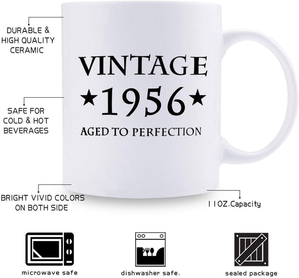 63rd Birthday Gifts for Women - 1956 Birthday Gifts for Women, 63 Years Old Birthday Gifts Coffee Mug for Mom, Wife, Friend, Sister, Her, Colleague, Coworker - 11oz